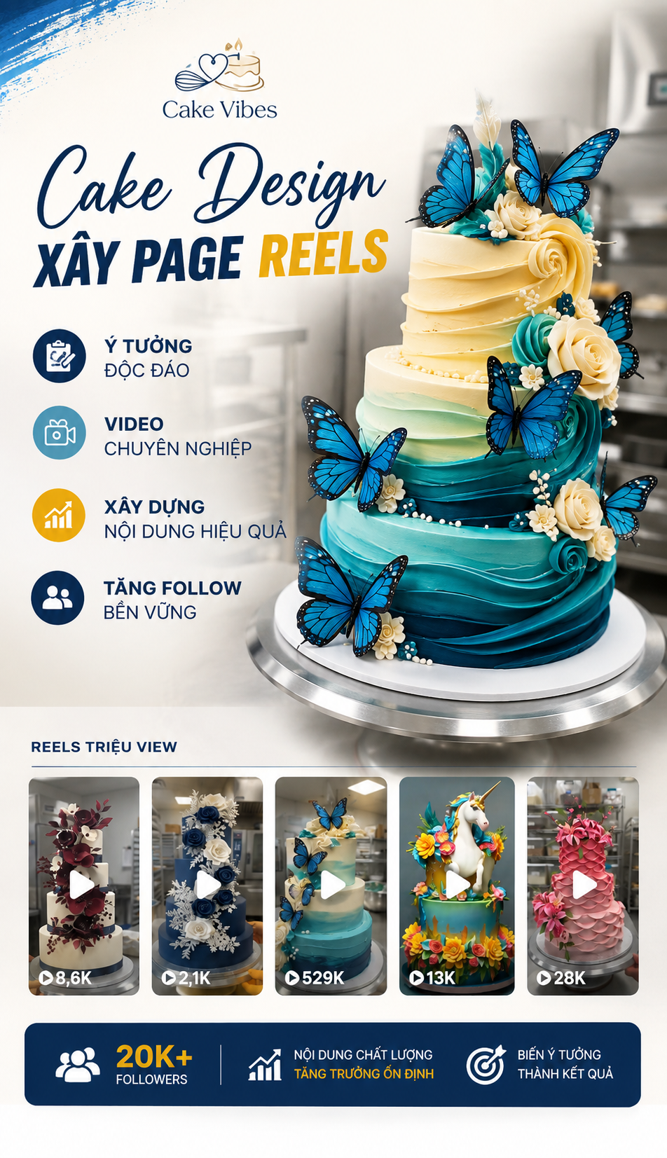 Mẫu Làm Video Cake Design Xây Page Reels.