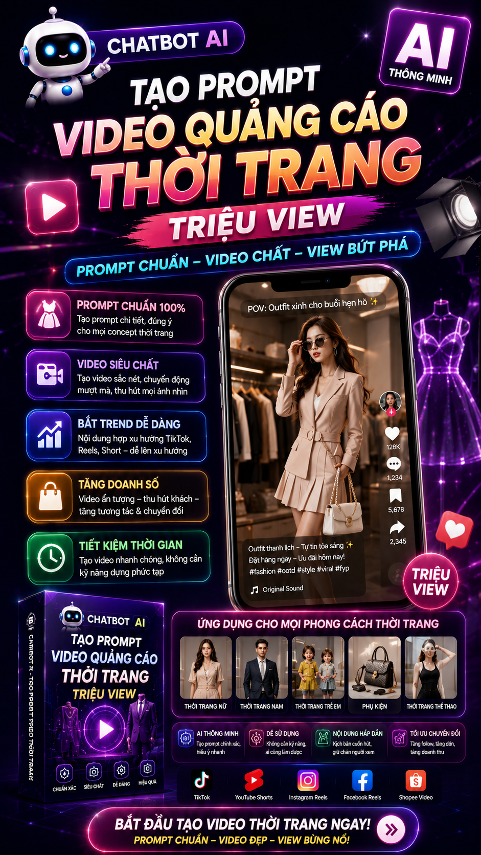 Chatbot AI Tạo Video Quảng Cáo Thời Trang Triệu View