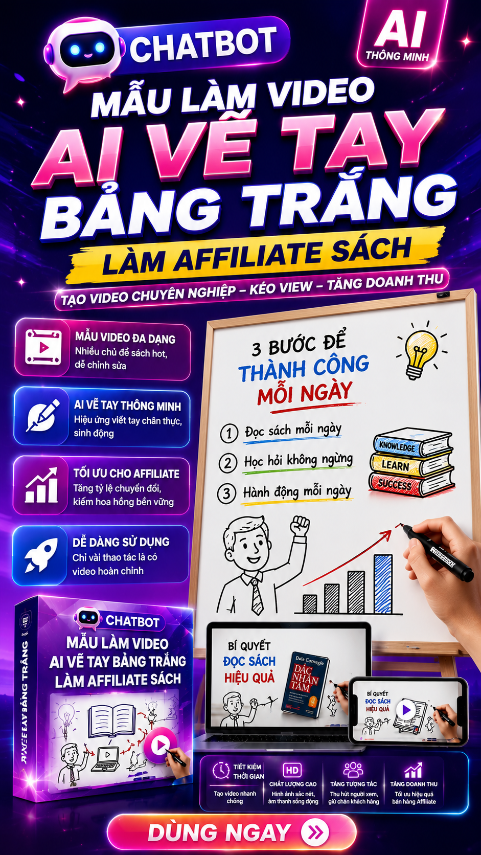 Chatbot AI Biến Nội Dung Sách Thành Video Vẽ Tay Bảng Trắng Cực Cuốn