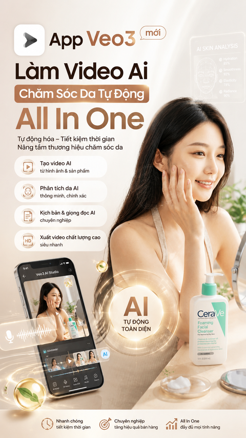 AUTO App Làm Video AI Skincare Tự Động- Veo 3