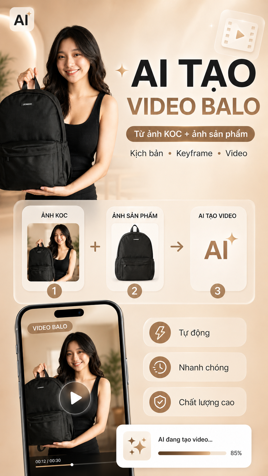 Auto app làm video review balo