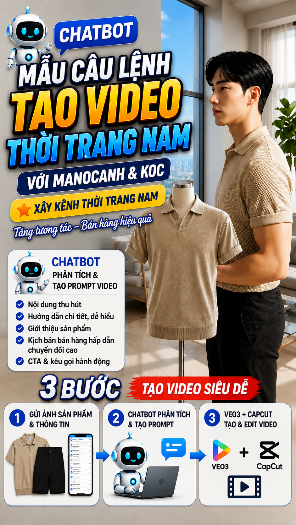 Chatbot Ma-Nơ-Canh , KOC và thời trang nam